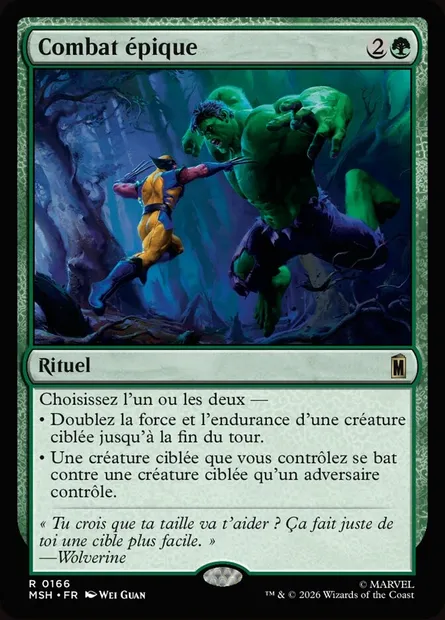 Combat épique, carte Magic MSH 166 — extension Marvel Super Heroes