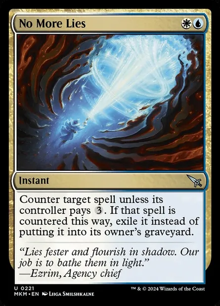 No More Lies, Magic card MKM 221 — Murders at Karlov Manor set