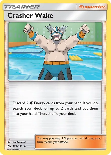 Crasher Wake, Pokémon card FLI 104 — Forbidden Light set