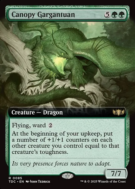 Canopy Gargantuan, Magic card TDC 85 — Tarkir: Dragonstorm Commander set