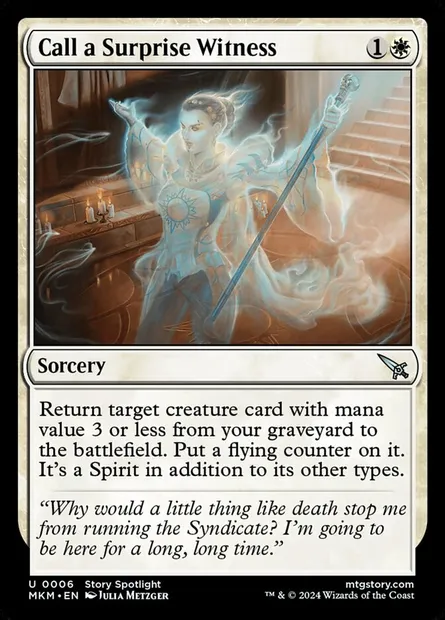 Call a Surprise Witness, Magic card MKM 6 — Murders at Karlov Manor set