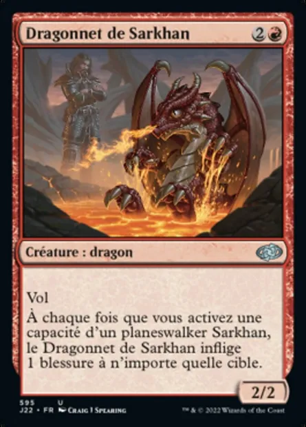 Dragonnet de Sarkhan, carte Magic J22 595 — extension Jumpstart 2022