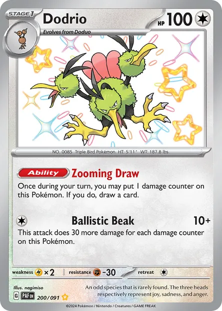 Dodrio, Pokémon card PAF 200 — Paldean Fates set