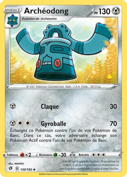Archéodong, carte Pokémon RCL 130 — extension Clash des Rebelles