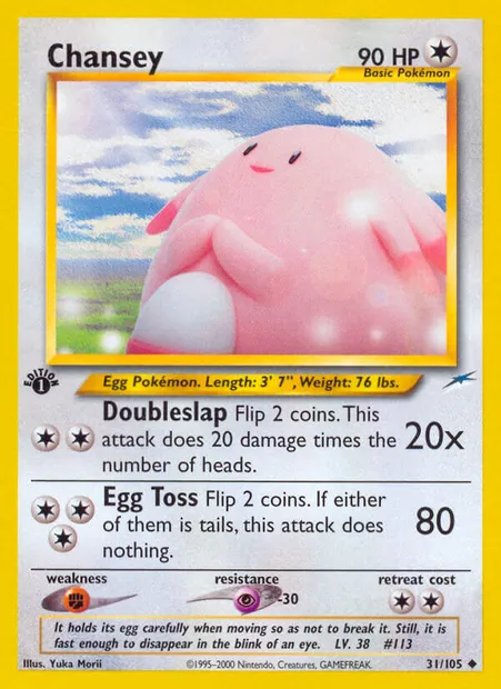 Chansey, Pokémon card NDE 31 — Neo Destiny set