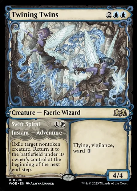 Twining Twins // Swift Spiral, Magic card WOE 296 — Wilds of Eldraine set