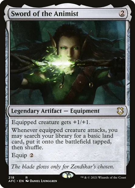 Sword of the Animist, Magic card AFC 218 — Forgotten Realms Commander set