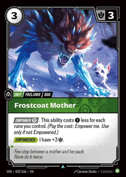 Frostcoat Mother, carte Riftbound VEN 032 — extension Vendetta