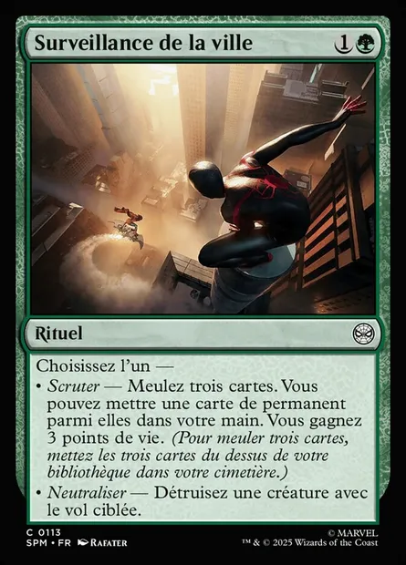 Surveillance de la ville, carte Magic SPM 113 — extension Marvel's Spider-Man