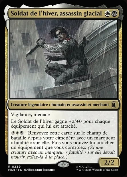 Soldat de l'hiver, assassin glacial, carte Magic MSH 239 — extension Marvel Super Heroes