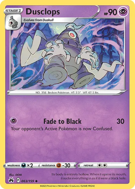 Dusclops, Pokémon card CRZ 063 — Crown Zenith set