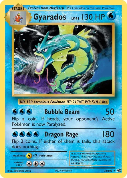 Gyarados, Pokémon card EVO 34 — Evolutions set