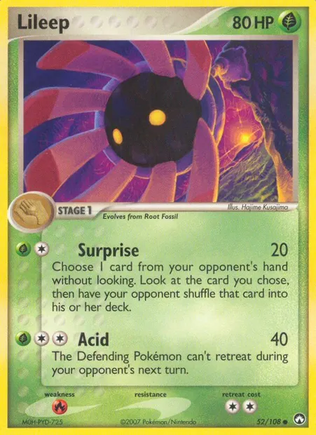 Lileep, Pokémon card PK 52 — Power Keepers set
