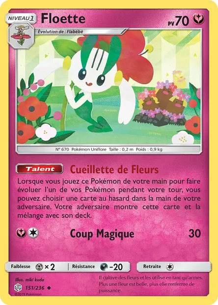 Floette, carte Pokémon CEC 151 — extension Éclipse Cosmique