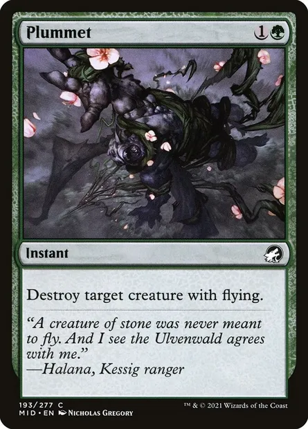 Plummet, Magic card MID 193 — Innistrad: Midnight Hunt set