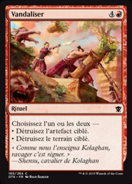 Vandaliser, carte Magic DTK 165 — extension Les Dragons de Tarkir