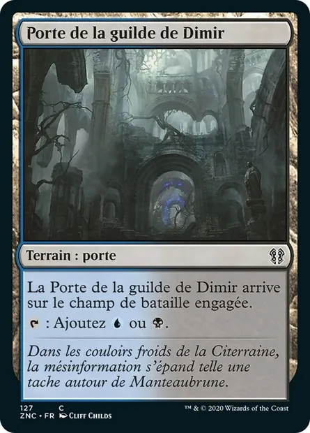 Porte de la guilde de Dimir, carte Magic ZNC 127 — extension Zendikar Rising Commander