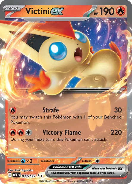 Victini ex, Pokémon card OBF 033 — Obsidian Flames set