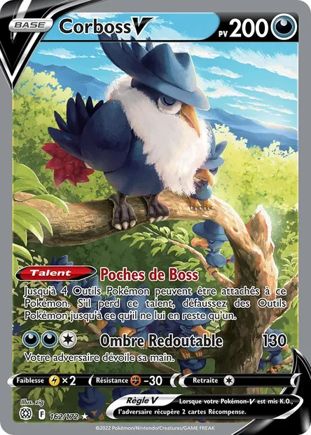 Corboss V, carte Pokémon BRS 162 — extension Stars Étincelantes
