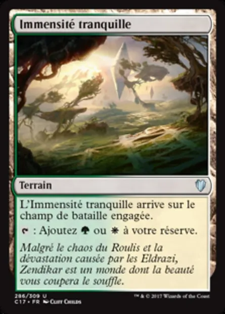 Immensité tranquille, carte Magic C17 286 — extension Commander 2017