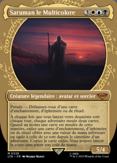 Saruman le Multicolore, carte Magic LTR 328 — extension Le Seigneur des Anneaux : chroniques de la Terre du Milieu
