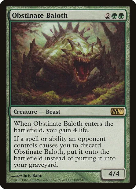 Obstinate Baloth, Magic card M11 188 — Magic 2011 set