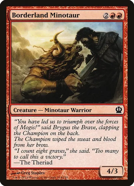 Borderland Minotaur, Magic card THS 114 — Theros set