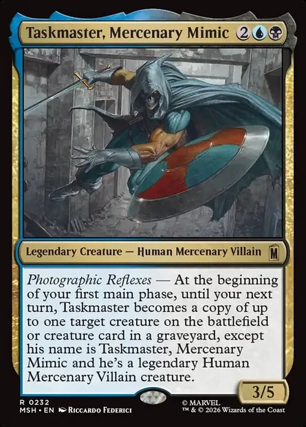 Taskmaster, Mercenary Mimic, Magic card MSH 232 — Marvel Super Heroes set