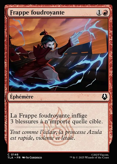 Frappe foudroyante, carte Magic TLA 146 — extension Avatar: The Last Airbender