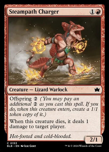 Steampath Charger, Magic card BLB 153 — Bloomburrow set