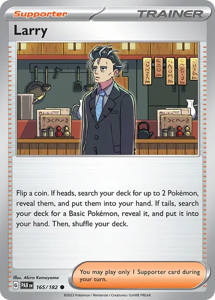 Larry, Pokémon card PAR 165 — Paradox Rift set