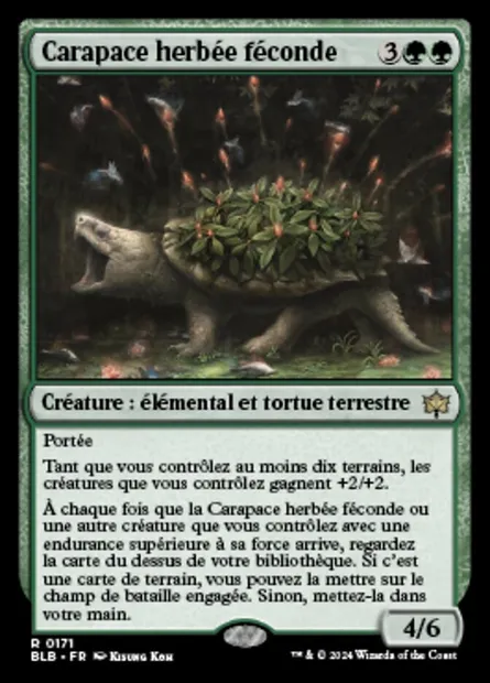 Carapace herbée féconde, carte Magic BLB 171 — extension Bloomburrow