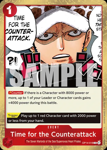 Time for the Counterattack, One Piece card OP14-018 — THE AZURE SEA’S SEVEN set