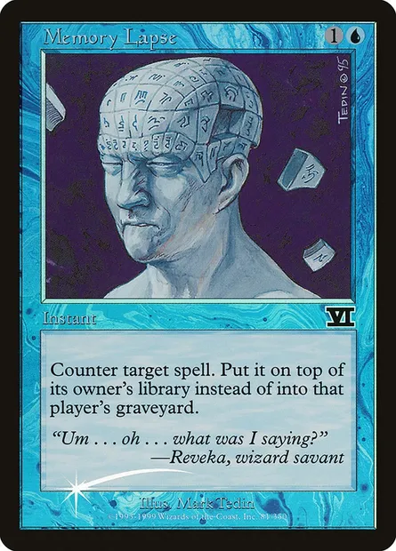 Memory Lapse, Magic card G99 1 — Judge Gift Cards 1999 set