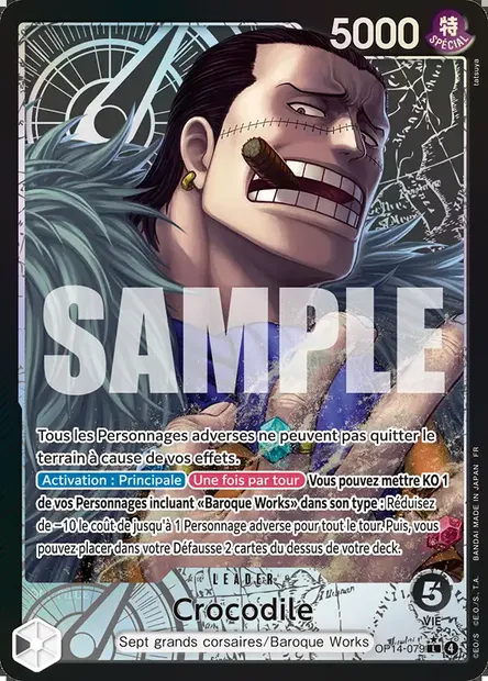 Crocodile, carte One Piece OP14-079 — extension LES SEPT DE LA MER D'AZUR