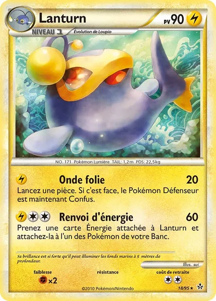 Lanturn, carte Pokémon UL 18 — extension Déchaînement