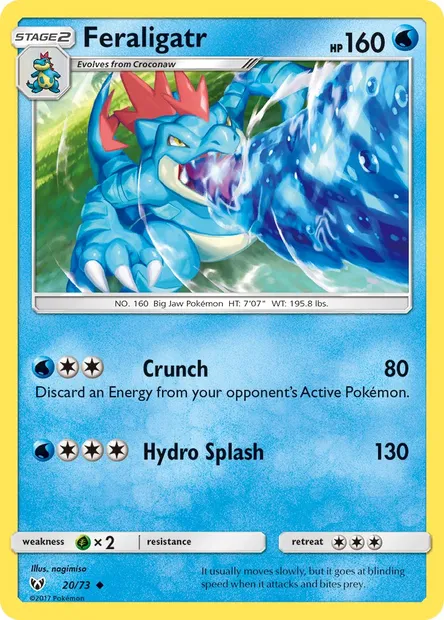 Feraligatr, Pokémon card SLG 20 — Shining Legends set