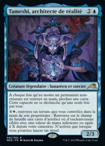 Tameshi, architecte de réalité, carte Magic NEO 82 — extension Kamigawa: La Dynastie Néon