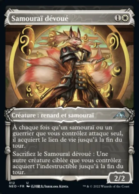Samouraï dévoué, carte Magic NEO 312 — extension Kamigawa: La Dynastie Néon