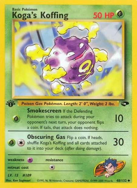 Koga's Koffing, Pokémon card GC 48 — Gym Challenge set