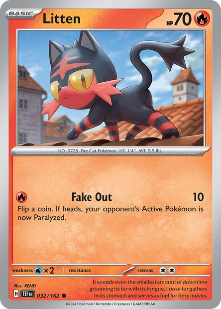 Litten, Pokémon card TEF 032 — Temporal Forces set