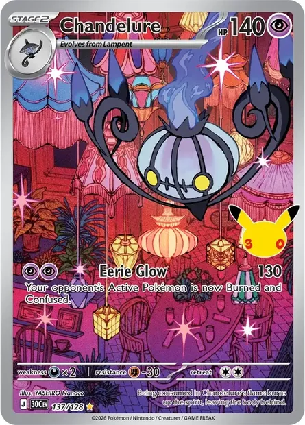 Chandelure, Pokémon card 30C 137 — 30th Celebration set