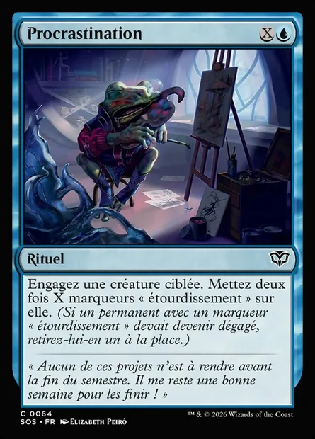 Procrastination, carte Magic SOS 64 — extension Secrets of Strixhaven