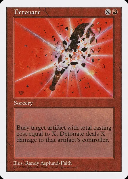 Détonation, carte Magic 5ED 218 — extension Cinquième Edition