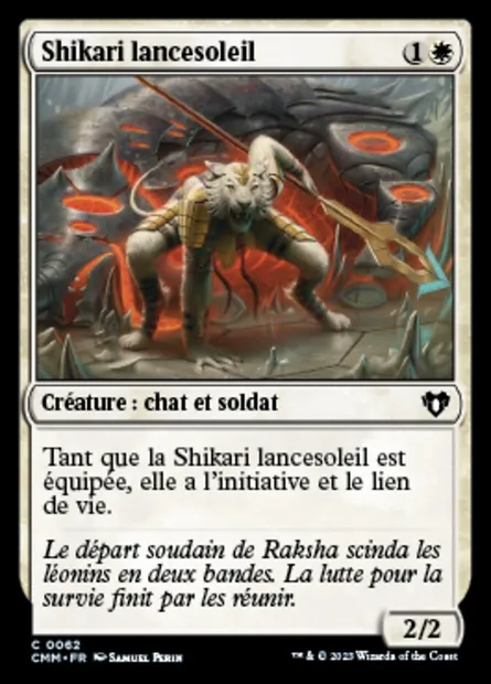 Shikari lancesoleil, carte Magic CMM 62 — extension Commander Masters