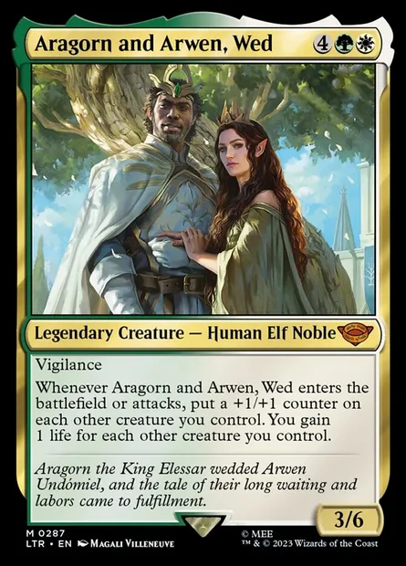 Aragorn and Arwen, Wed, Magic card LTR 287 — The Lord of the Rings: Tales of Middle-earth set