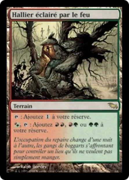 Hallier éclairé par le feu, carte Magic SHM 271 — extension Sombrelande