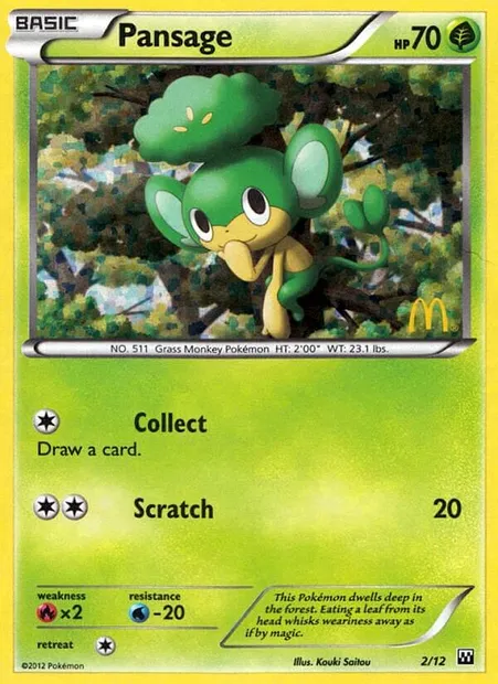 Feuillajou, carte Pokémon MCD12 2 — extension Collection McDonald's 2012