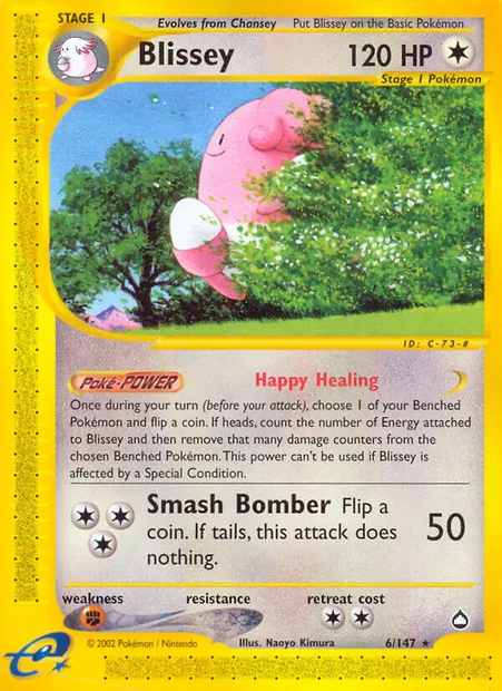 Blissey, Pokémon card AQ 6 — Aquapolis set
