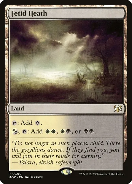 Fetid Heath, Magic card MOC 399 — March of the Machine Commander set